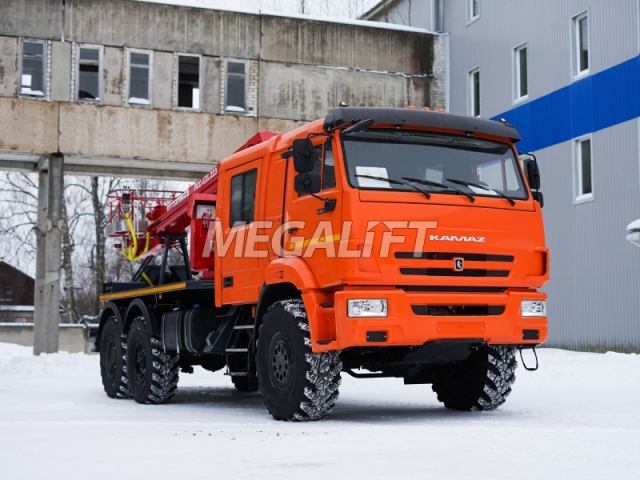 Автогидроподъемник ПСС-131.22Э на шасси КАМАЗ 43118 (7 мест)