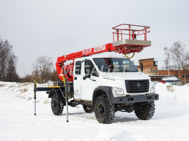 Автогидроподъемник ПСС-131.18 на шасси ГАЗон САДКО NEXT (П-образные аутригеры)