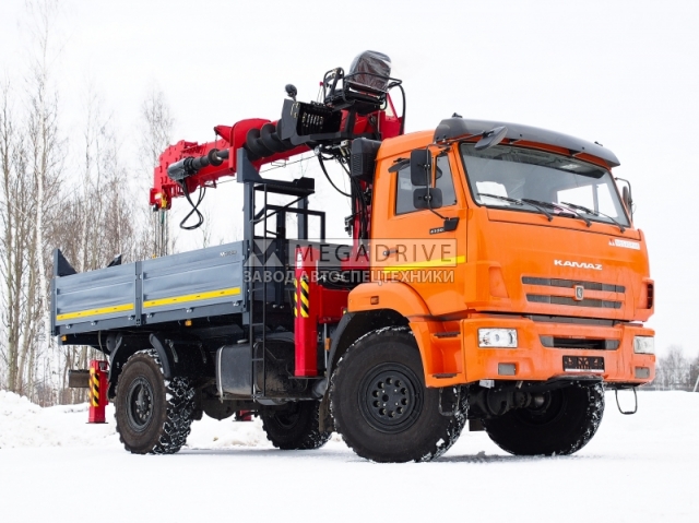 Манипулятор HOTOMI AUGER JN 1036 на шасси КАМАЗ 43502 с буром