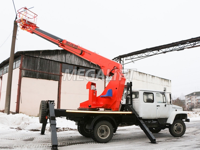Автогидроподъемник ПСС-131.22Э на шасси ГАЗ 3309 (5 мест)