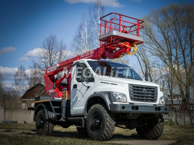 Автогидроподъемник ПСС-131.18Э на шасси ГАЗ САДКО NEXT (П-образные аутригеры)