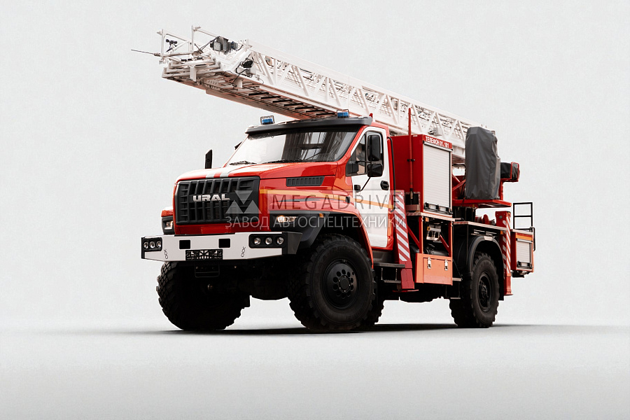 Автолестница пожарная АЛ-30(43206) модель 004-МД на шасси УРАЛ NEXT